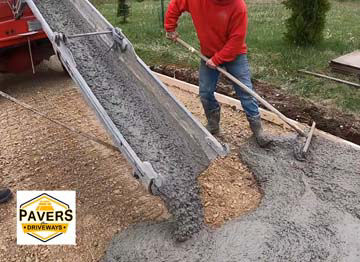 Pouring a new concrete driveway in San Francisco Bay Area.
